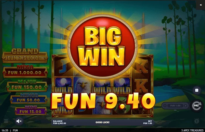 3 Apex Treasures - kemenangan besar di Hold & Win